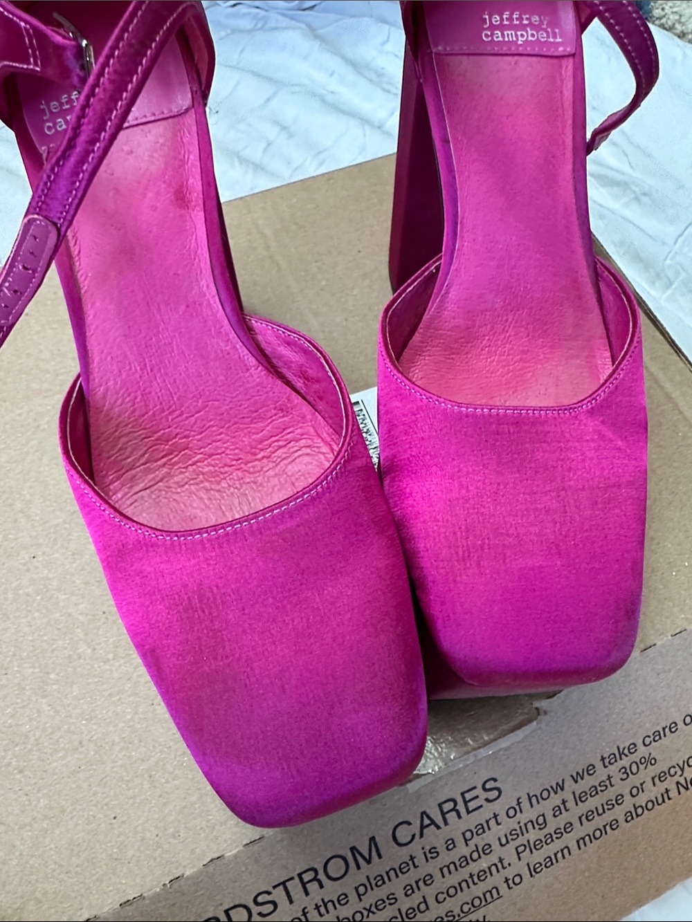Jeffrey Campbell Ovr-n-Out platform satin heels pink - Picture 3 of 5